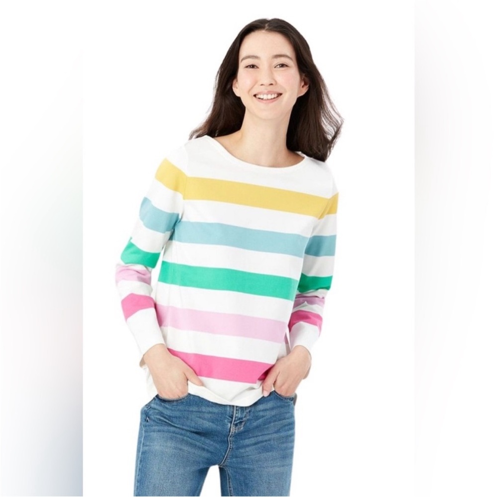 Joules Women's Harbor Multicolor Striped Long Sleeve Top